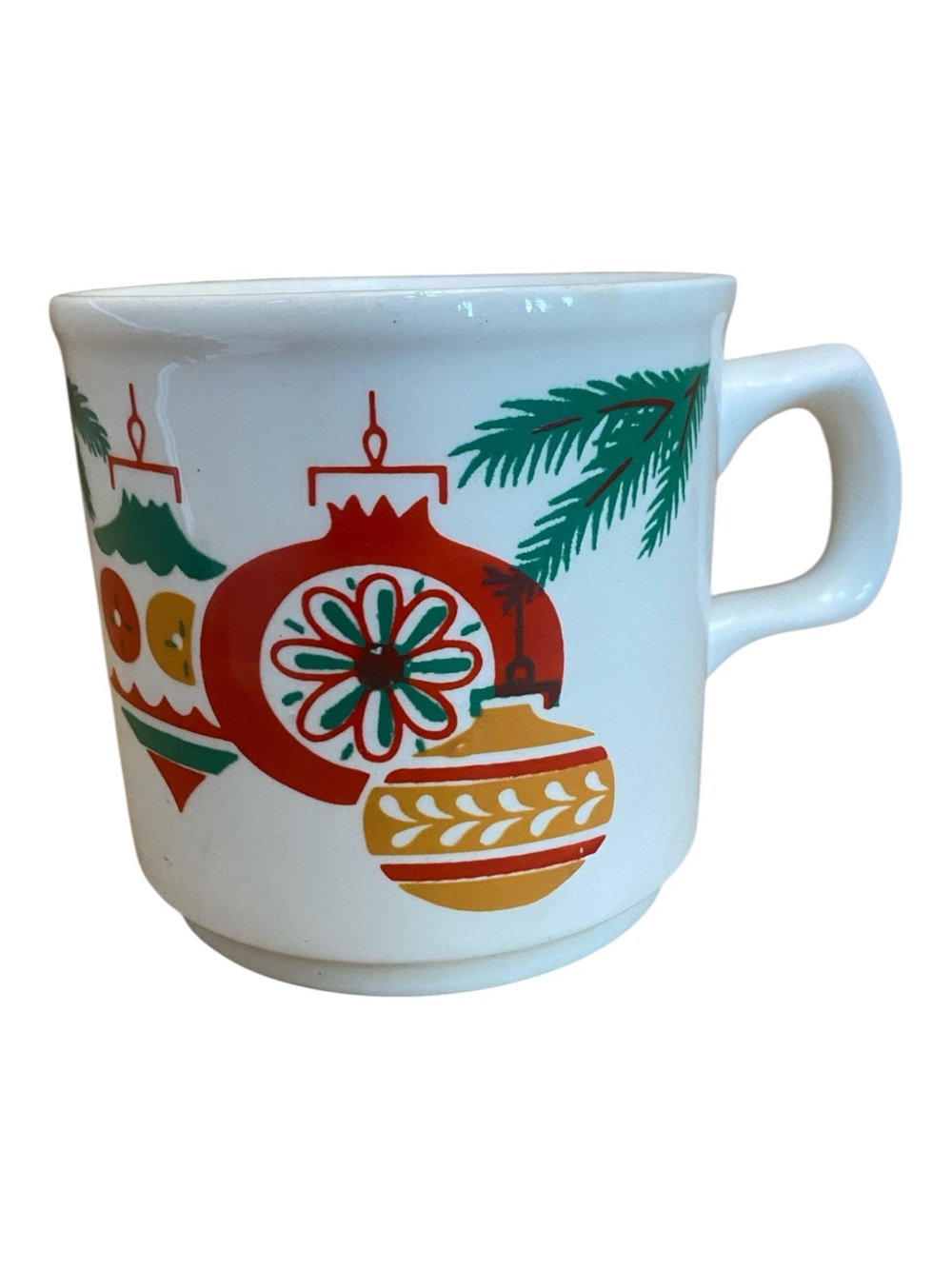 Lilian Vernon Vintage Christmas Ornament Coffee Tea Mug 1977 Retro Holiday